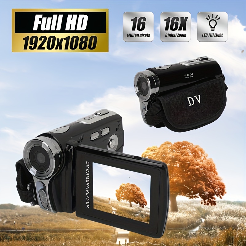 Videocamera digitale Full HD, rotazione a 270 ° Videocamera digitale ad  alta definizione 1080P 16X Videocamera DV(Nero) : : Elettronica