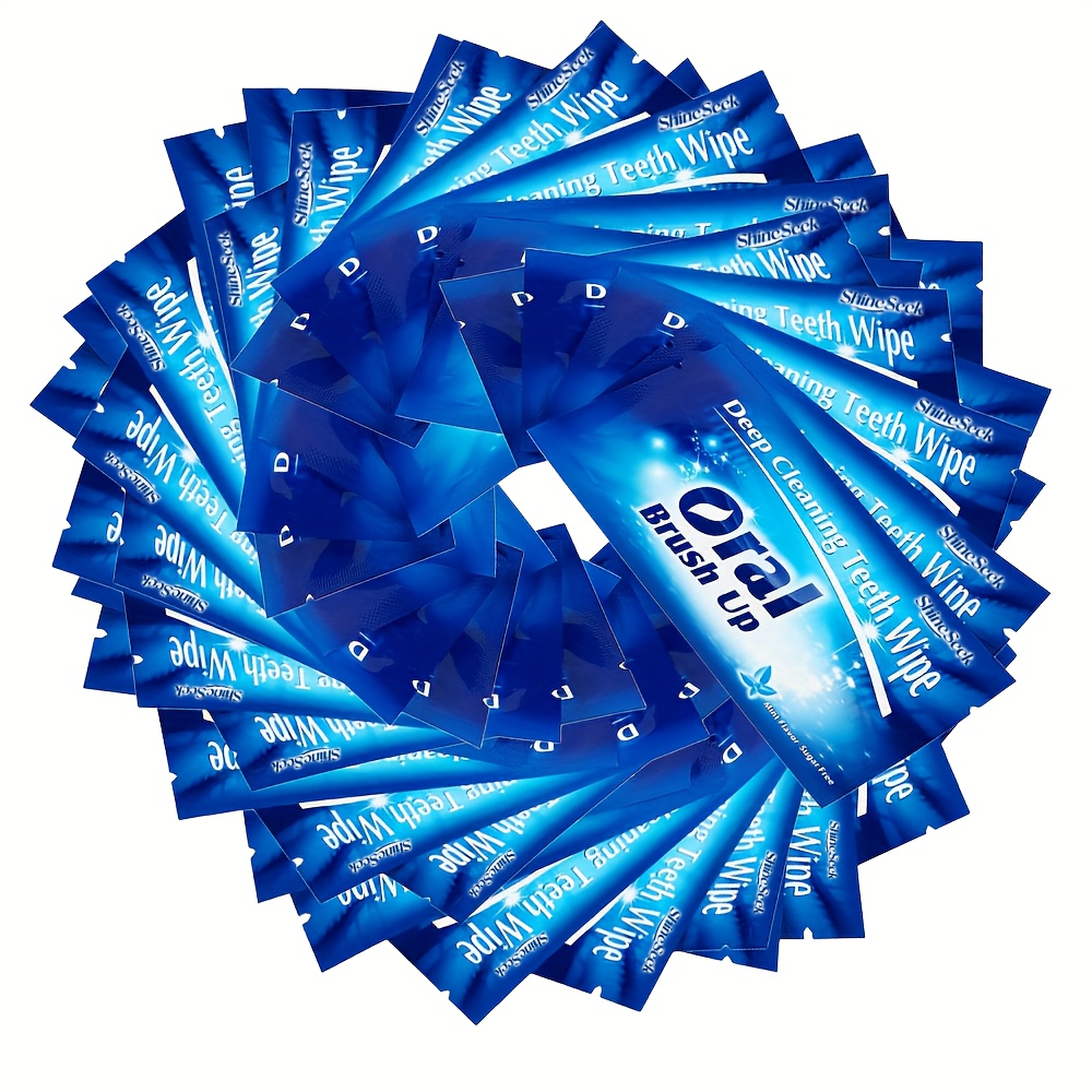 Image of 30pcs Teeth Cleaning No Brushing, Finger Sleeve Wet Wipes, Convenient To Use With Finger Sleeve Shape, Portable Travel Pack, Suitable For Cleaning Teeth After
