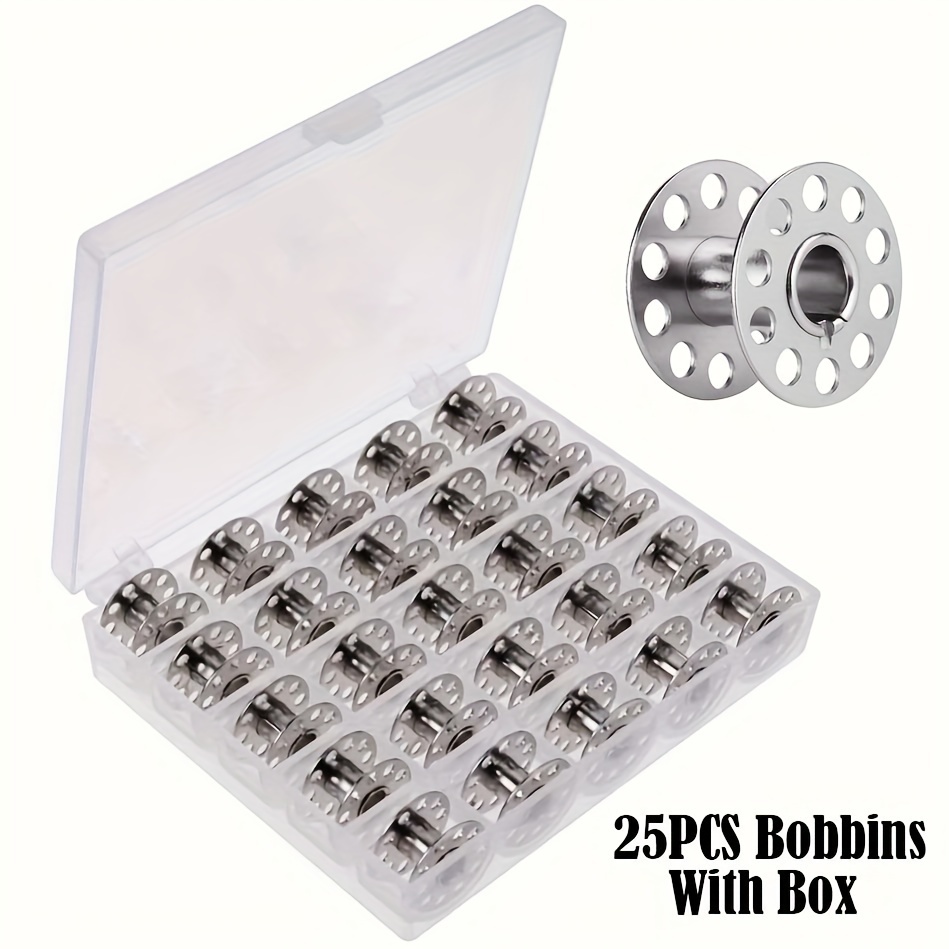 

25pcs Metal Sewing Machine Bobbins With Storage Case - , Portable Bobbin Set For Diy Sewing Accessories