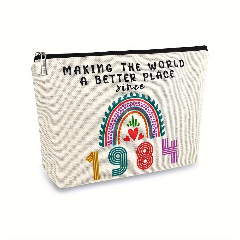 

40th Birthday Gifts For Women, 40th Birthday Decorations Makeup Bags, 1984 Anniversary 40 Year Old Gift Ideas For Mom, Wife, Sister, Best Friends, Mother's Day, Small Cosmetic Travel Bag
