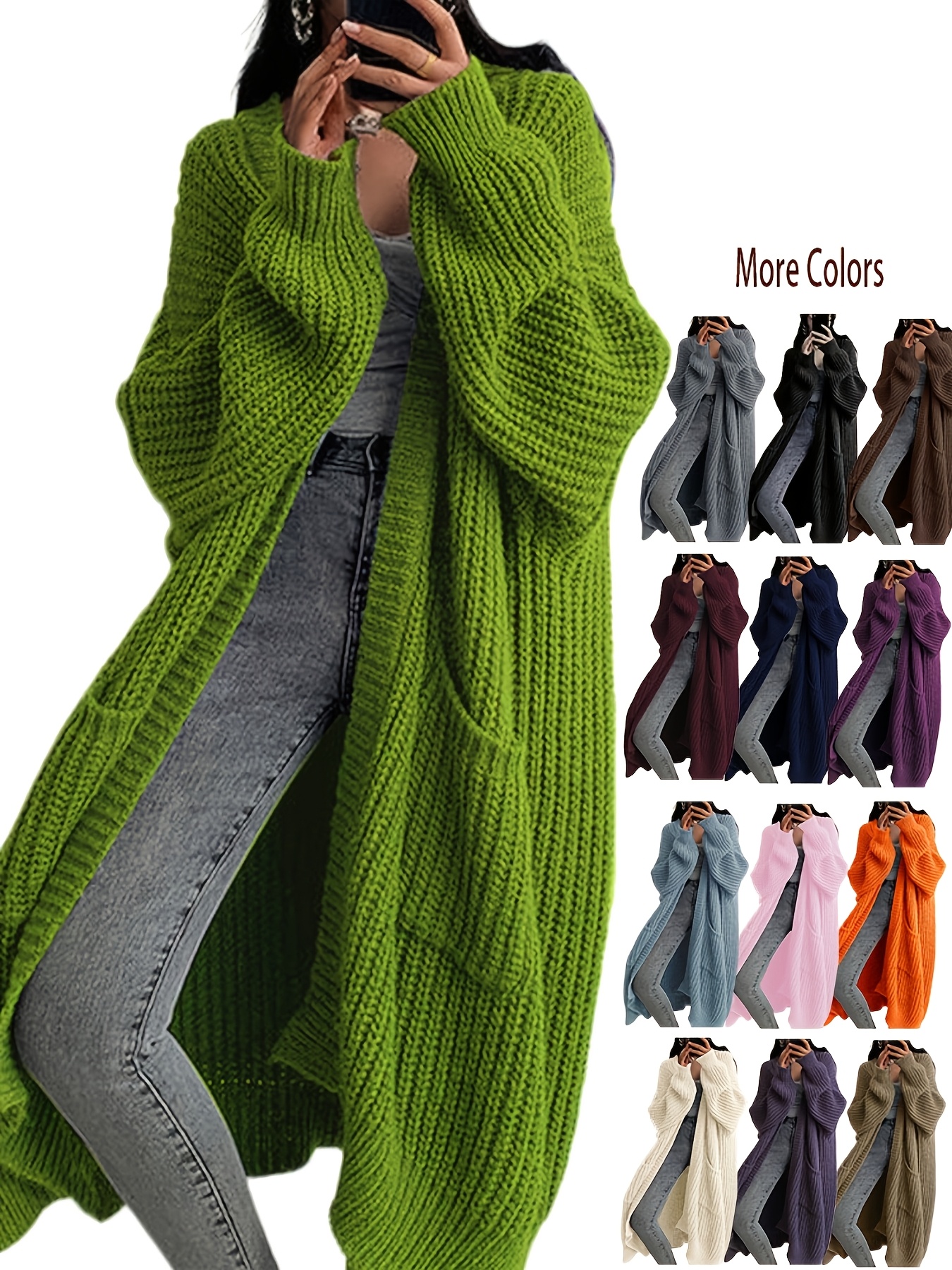 Y2K Long Cardigan Sweater with Long Sleeves