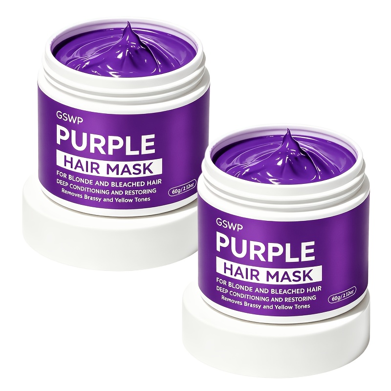 Image of 2pcs Purple Hair Conditioner Eliminates Yellow Tones, Hydrating & , For Platinum Blonde Grey Highlighted Hair