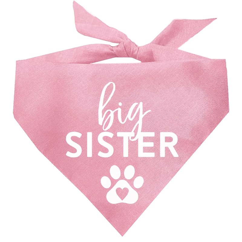 TEMU 1pc Adjustable Pregnancy Announcement Bib & Scarf Suitable For Breed Dogs, Reusable Gender Reveal Photo Prop With Heart Paw Bib, Scarf And Drool