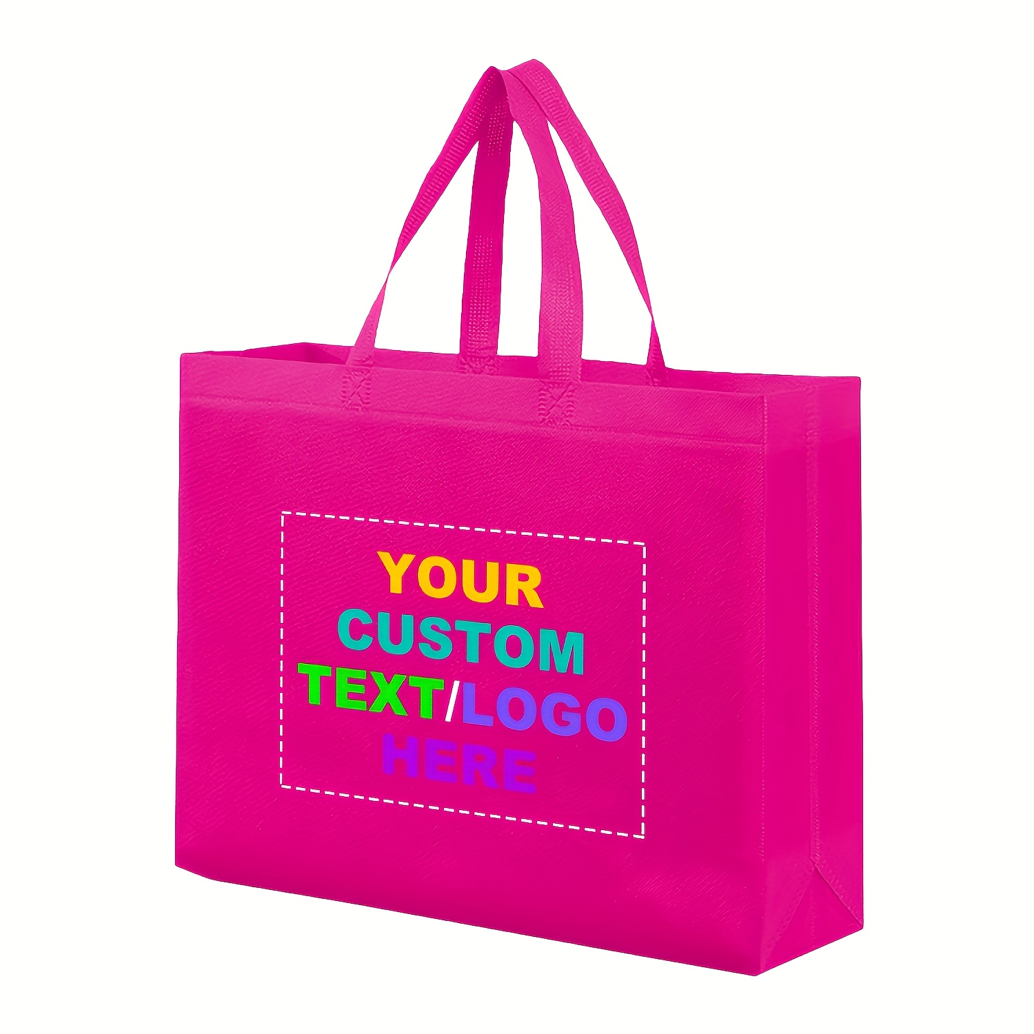 60pcs Customizable Reusable Tote Bags, Large Capacity with Custom Printing