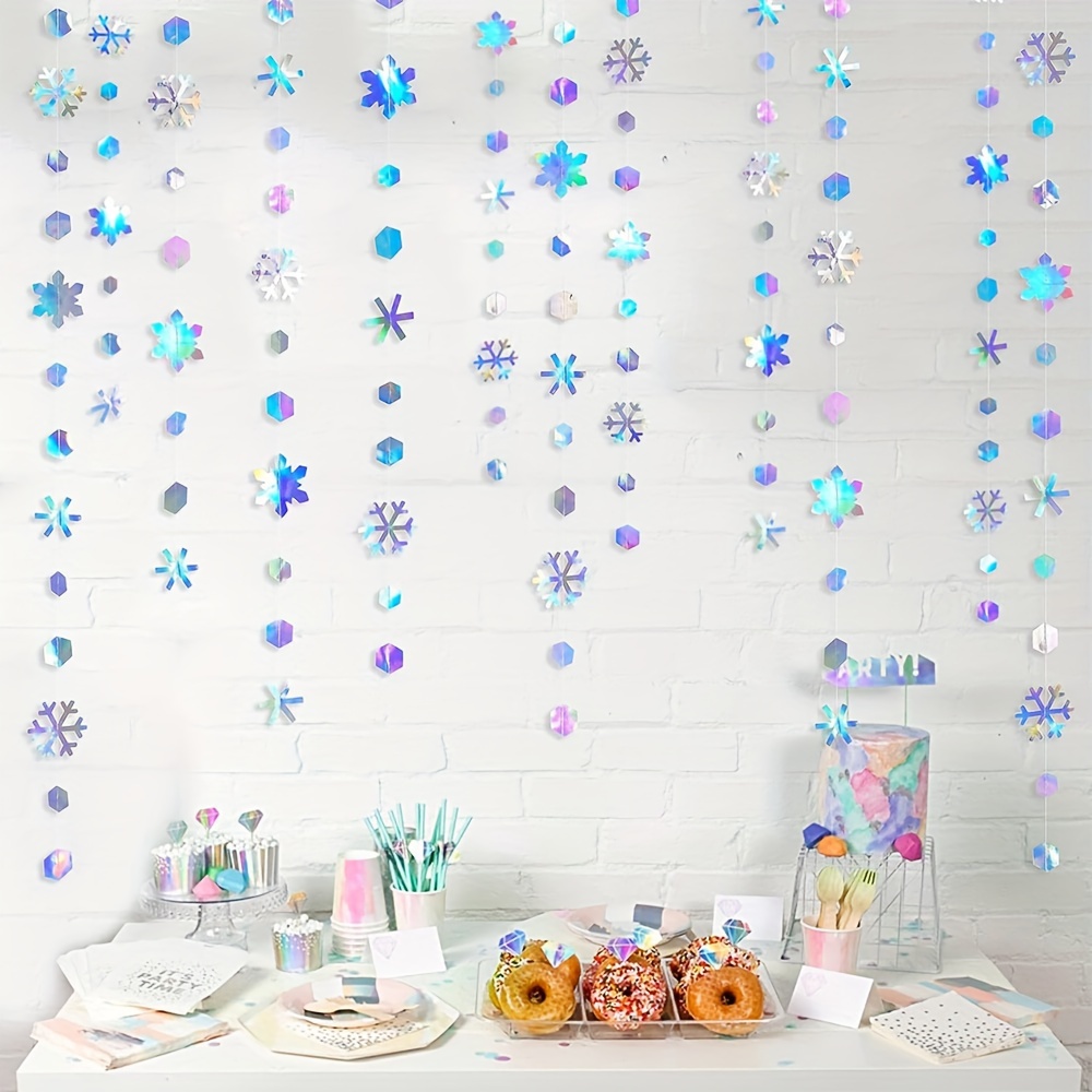 

1pc Magical Snowflake Garland - Ideal For Christmas, Valentine's, Birthdays, And Weddings, Paper Hanging Snowflake Decorations For Holiday Parties