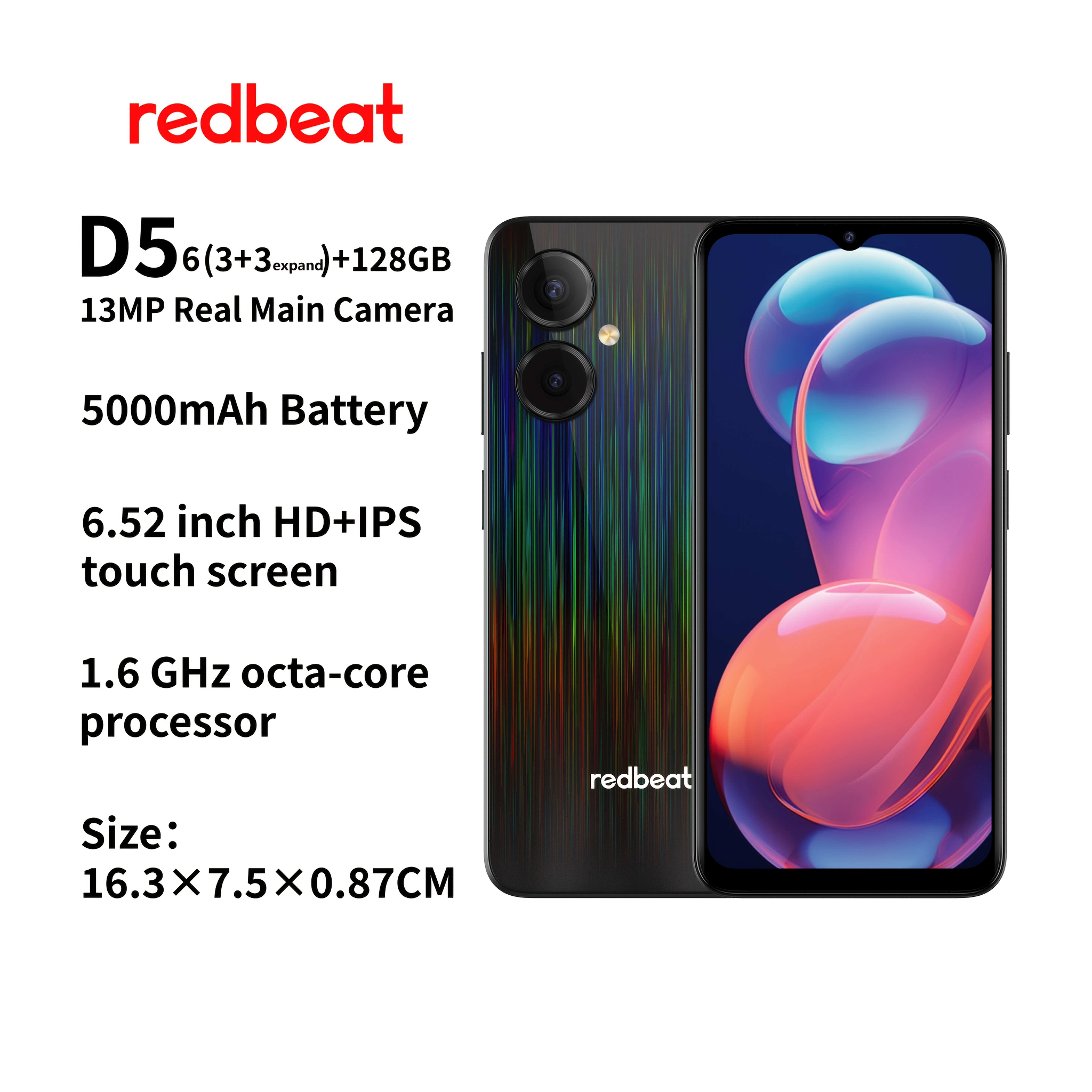 d5 hd+ display 3+3extend rom 128gb dual nano sim - Temu Canada