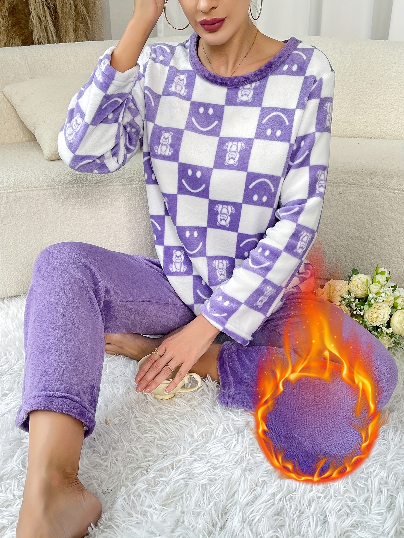 Dames Fleece Gevoerde Trainingspak Set - Lange Mouw