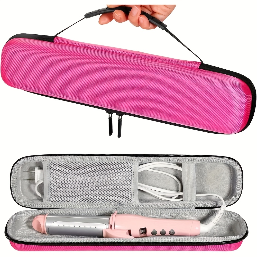 TEMU 1-pack Durable Eva Travel Case For Hair Straighteners & Curlers - Waterproof & Drop-proof Protective Storage Organizer With Cable & Accessory