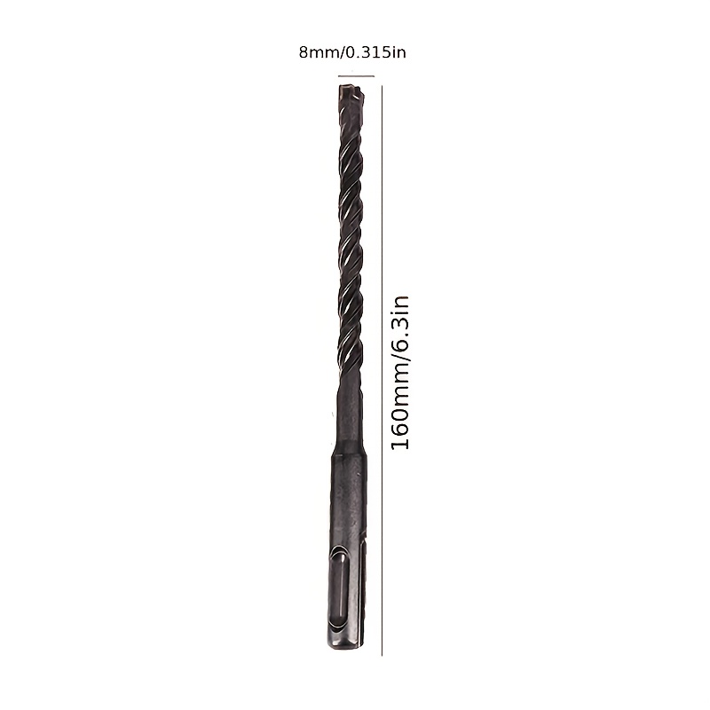 Image of 6-16mm High-performance -tipped Sds Rotary Hammer Drill Bit For Efficient Drilling In Concrete Brick Block Stone Masonry - Durable Long-lasting And Rust-resistant With Tips Total Length 160mm