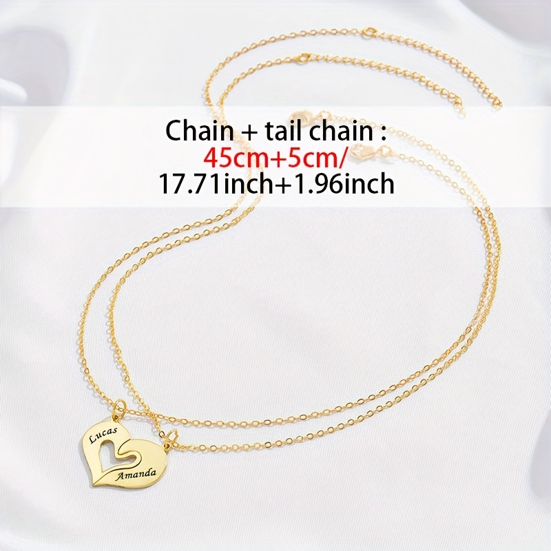 Custom Couple's Half-Heart Necklace Set