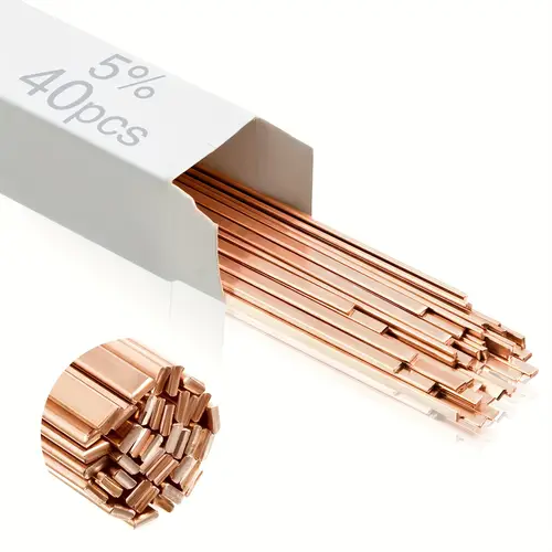 40 sticks brazing rods aws bcup 4 7 5 silvery solder copper brazing flat welding rods 0 050 x1 8 x10 for air conditioning refrigerator hvac units