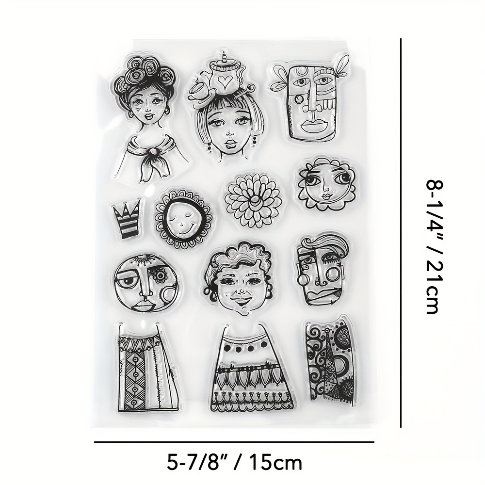 Image of Characters Clear Stamps For Craft Making Card Photo Album Scrapbooking Decoration, Transparent Stamps Template Mold Art Decoration