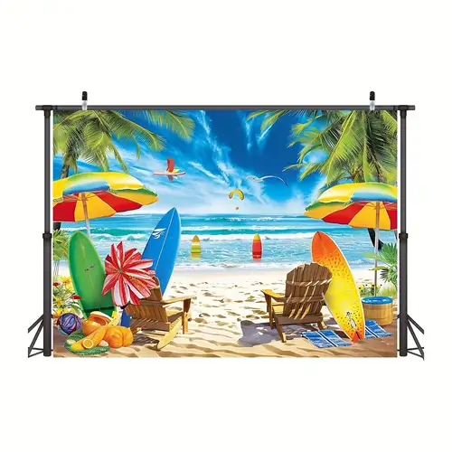 KatchOn Summer Beach Backdrop Banner - 72x44 Inch Large Surfboard Decor For Pool, Hawaiian, Or Luau Parties