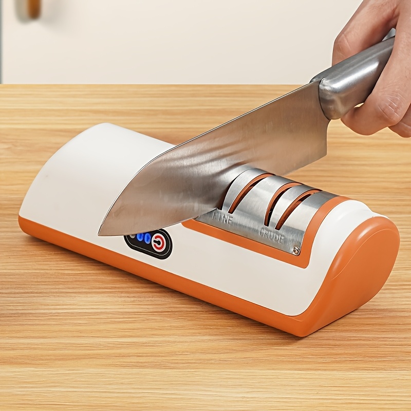   rechargeable electric knife sharpener suitable for sharpening and polishing kitchen knives chefs knives slicing knives   knives paring knives and ceramic knives