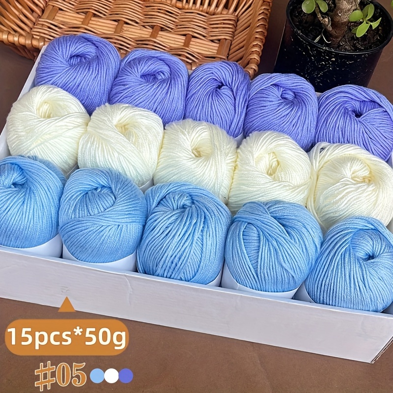 750 pcs deluxe blend yarn set tricolor combination   750  balls per pack soft light beige colorful hand knitting yarn suitable for blankets scarves cardigans shawls and crafts