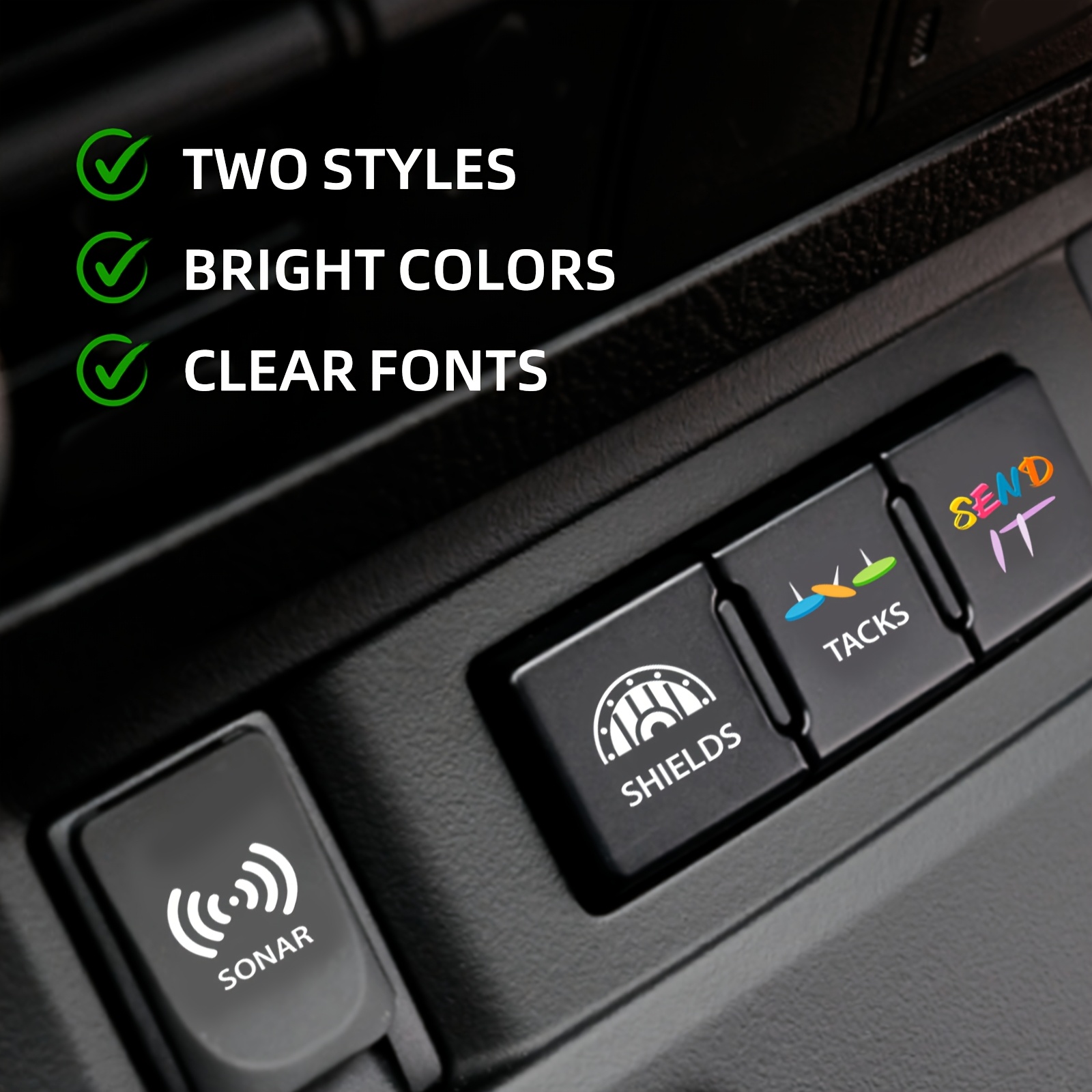 30pcs Fun Car Stickers, Multicolor & White Options