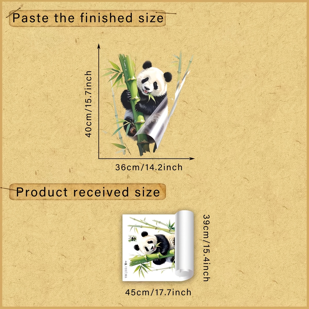 TEMU 1pc Panda And Window Sticker, Creative Diy Self-adhesive Removable Double-sided Pvc Decorative Sticker, Decal For Beautifying Doors, Windows And