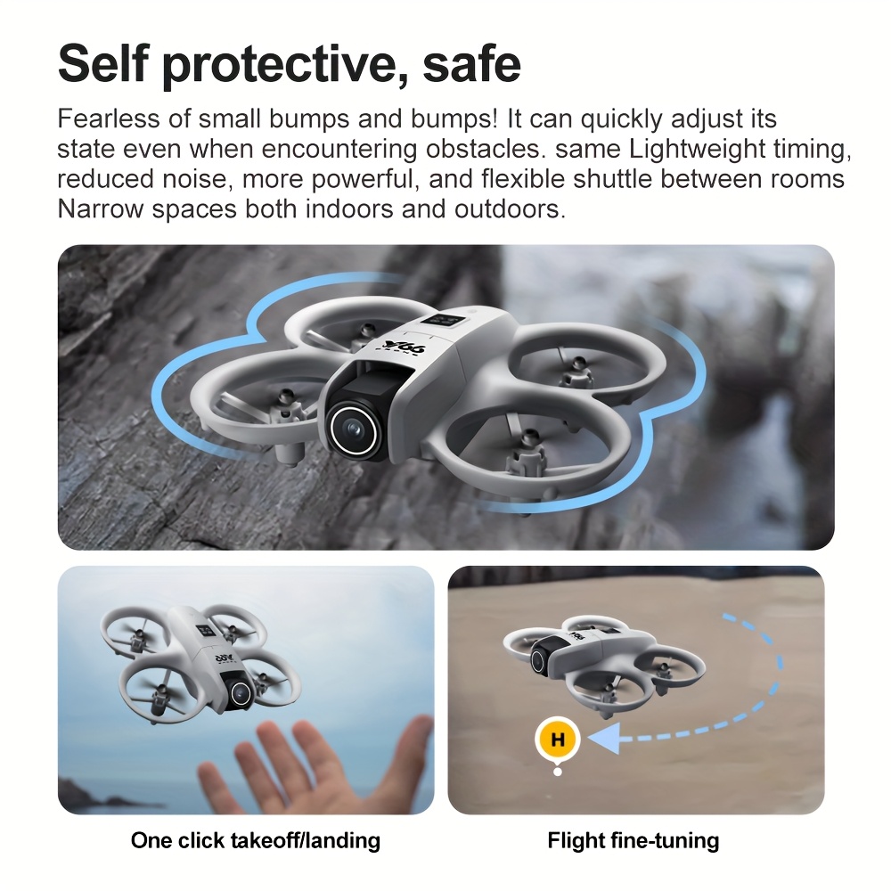 Remote UAV with High-Definition ESC Dual Cameras, Intelligent Obstacle Avoidance, Optical Flow Positioning, Safety Design, 360 Flip, Foldable Design, 6-Channel Gyroscope, One-Button Calibration/ Take-Off/ Landing, Headless Mode, LED Body/ Light, Emergency Stop, Waypoint Flight, Gravity Sensor, Outdoor Quadcopter, Perfect Holiday Gift.