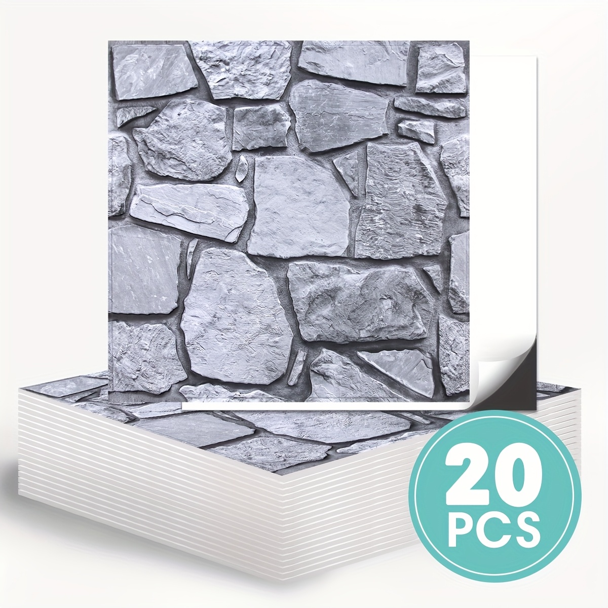 E-shop Dieses Paket enthält zehn selbstklebende 3D-Wandpaneele mit einer steinähnlichen PVC-Oberfläche, jede mit 30 mal 30 Zentimetern Größe, zur