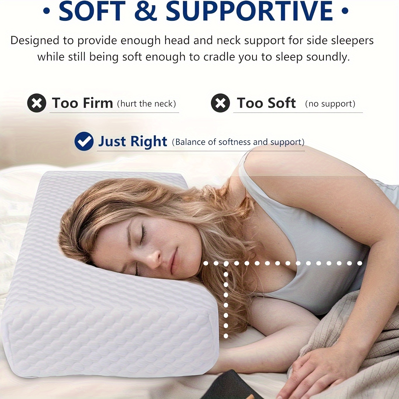 

1pc Cube Memory Foam Pillow Side Sleeper Pillow For Neck And Shoulder Protection, Cooling Bed Pillow For Side Sleeping, Soft And Supportive Cervical Pillow, Square Pillow