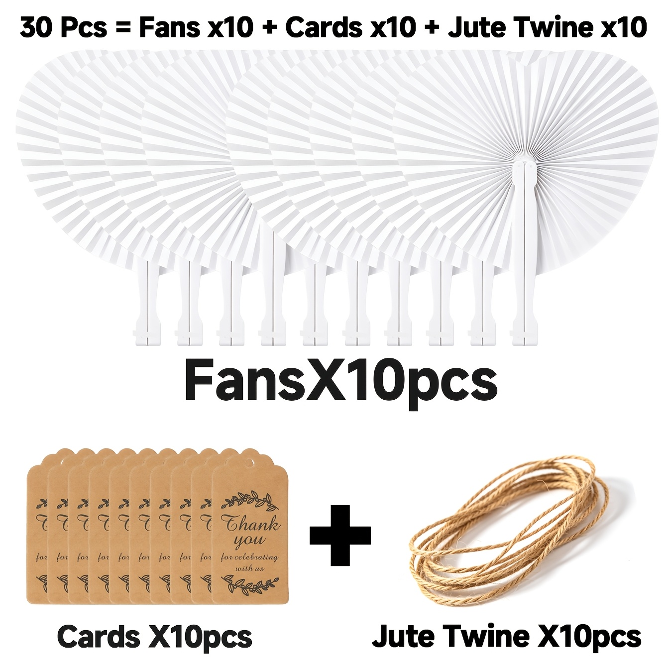 TEMU 30pcs Set Of Customizable Rustic-style Heart-shaped Handheld Fans As Party Favors (10 Sets), Featuring Customizable Text, Names, And Dates.