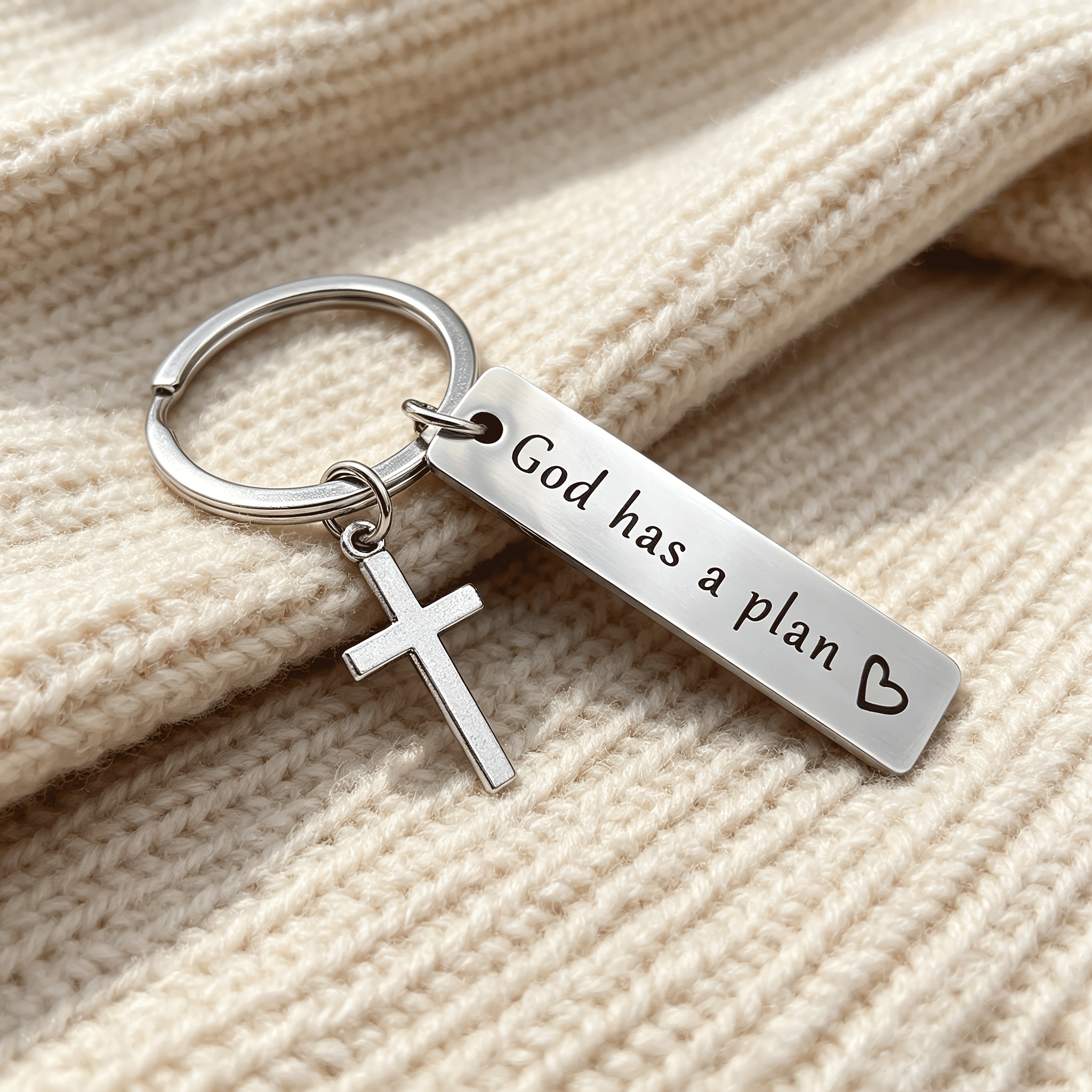 Image of [engraved Christian Gift Keychain] Christian Gift Keychain With Engraved 'god Has ', Religious Gift Keychain Baptism, Christmas, Easter, Birthday, First Communion