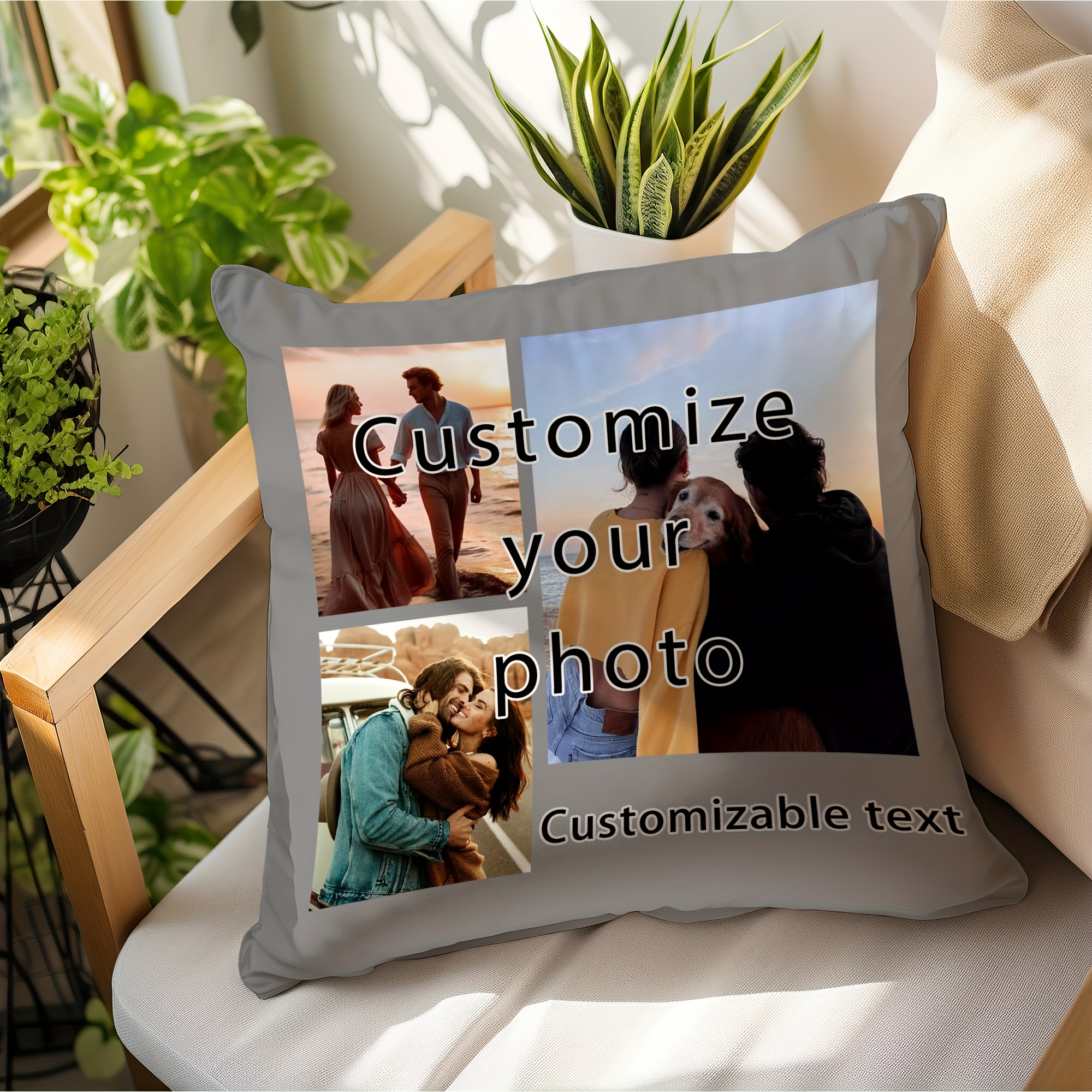 

1pc - Custom Photo Pillowcase, Holiday Gift, Send Family, Friends, Gifts. Soft And Comfortable Velvet, Double-sided Pattern