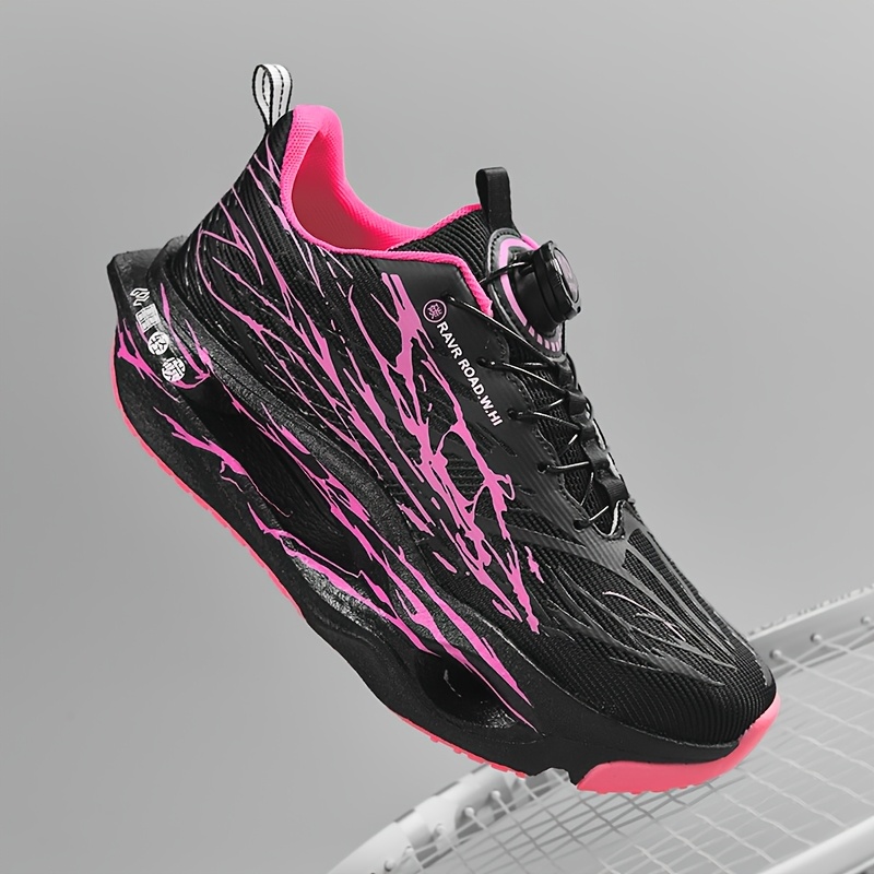 Men'S Shock-Absorbing Rotary Buckle Luminous Breathable Running Shoes, Outdoor Fitness Training Casual Sneakers, Comfortable Low-Top Breathable Outdoor Athletic Shoes, Student Running And Training Shoes