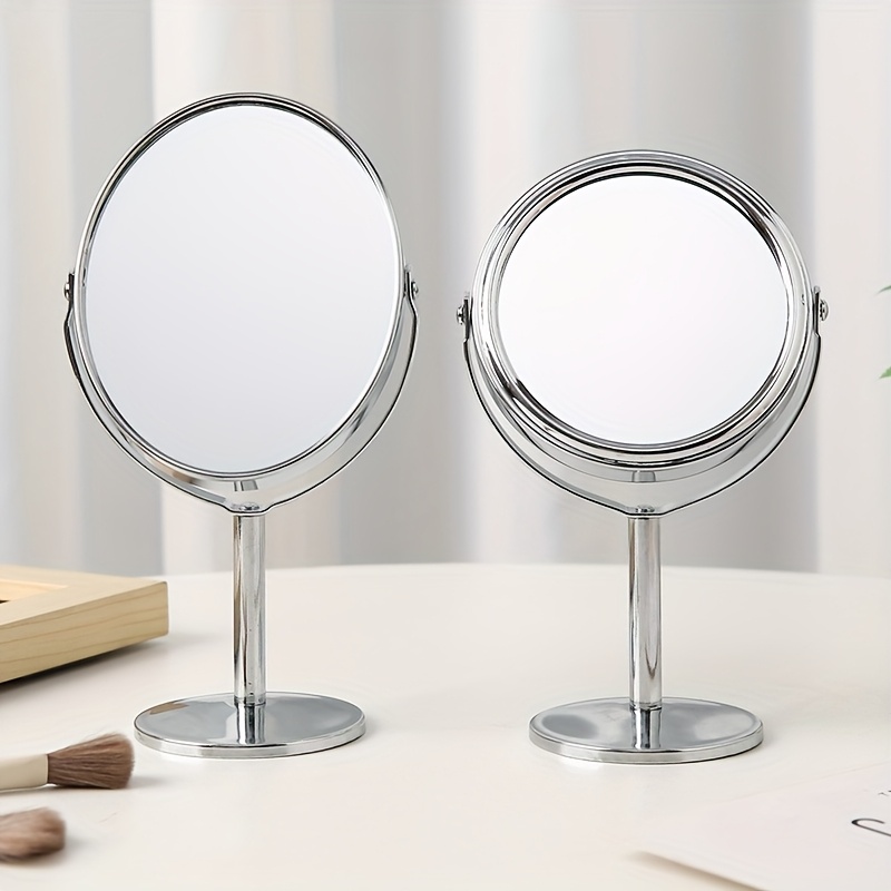 

Home Magnifying High- Makeup Mirror Tabletop Princess Mirror Double-sided Rotating Mirror Dormitory Portable Mirror Vanity Mirror No Electricity