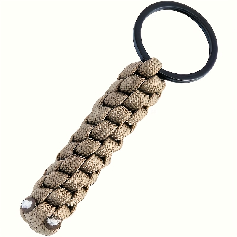 TEMU 1pc Handmade Outdoor Braided Rope Keychain, Men Key Chain, Umbrella Rope Hanging Keychain Cute Hanging Decoration