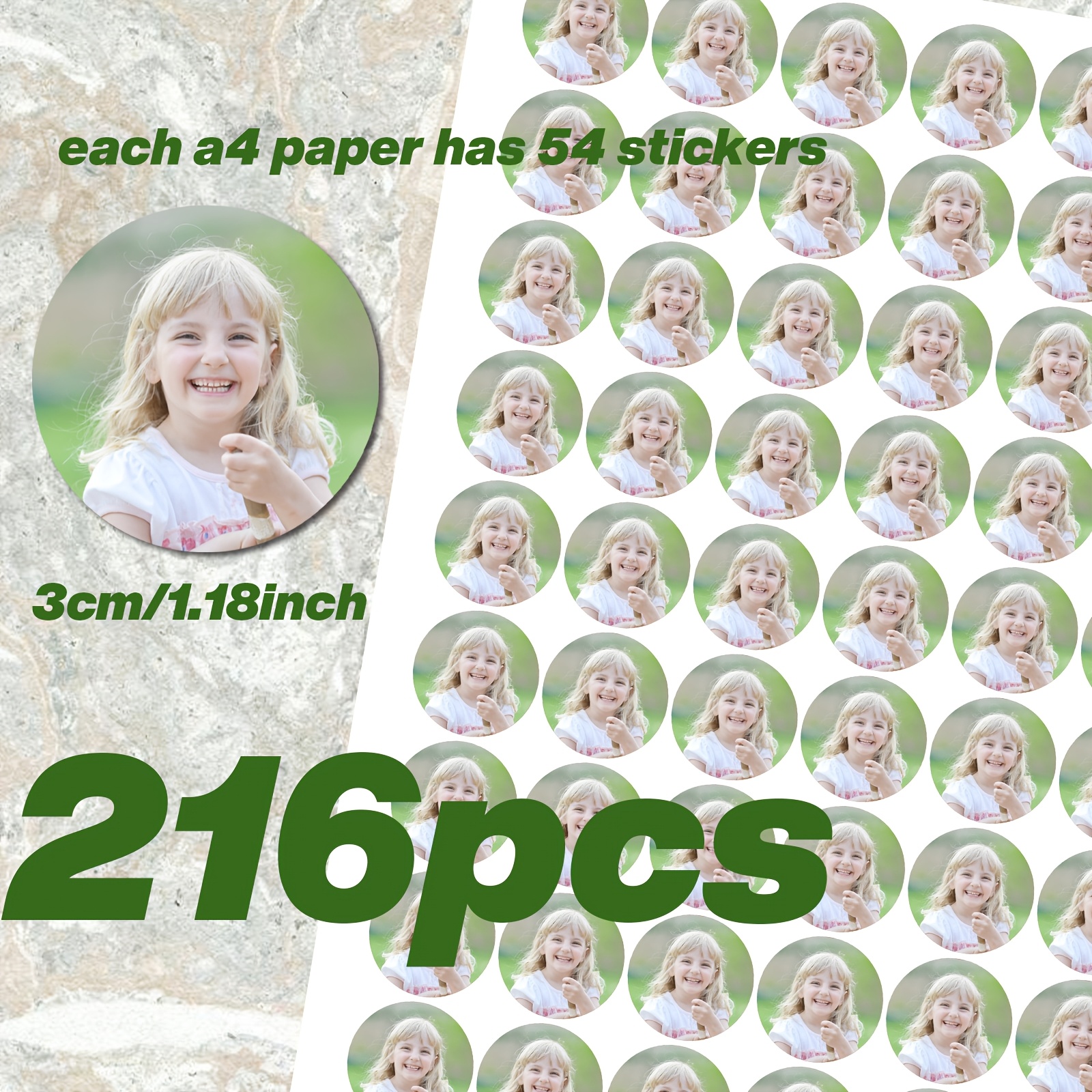 TEMU Custom Picture Stickers/custom Photo Stickers Printed On Paper- Perfect For Graduations, Weddings, Birthdays, Pets, Logos/round Image Label