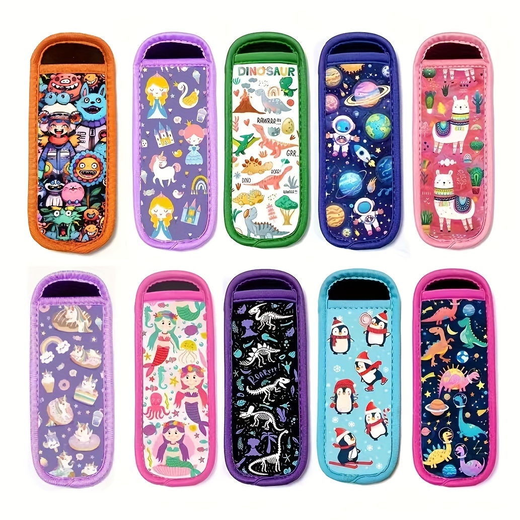 TEMU Lot de 1/10 manchons isothermes en néoprène pour esquimaux, porte-esquimaux pour congélateur, sacs porte-manchons colorés pour glaces,