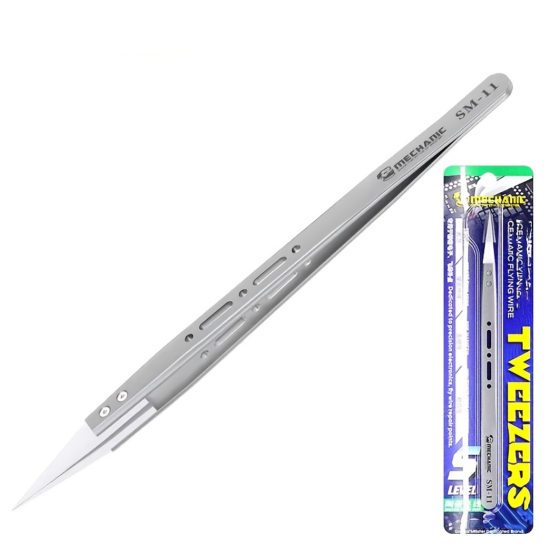 Mechanic S-grade Ceramic Tweezers Non-magnetic Precision Insulation Straight/curved Tip For Phone Electronic Flying Wires Repair