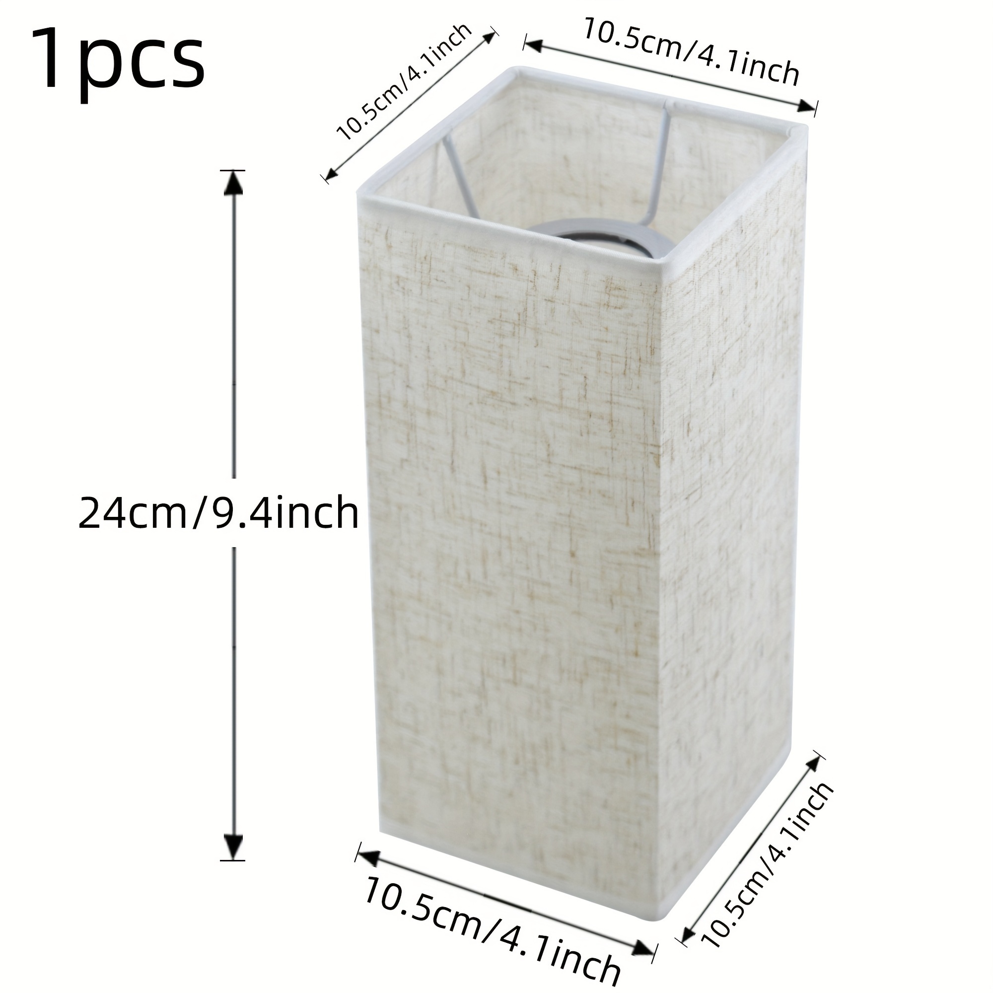 Image of 1pc Fabric Lampshade Fabric Table Lamp Lampshade Removable Floor Lamp Shell Cover Lamp Accessories Kd Cover Table Floor Lamp Shell Table Lamp Shell Linen Lampshade 4.1"x4.1" X9.4"