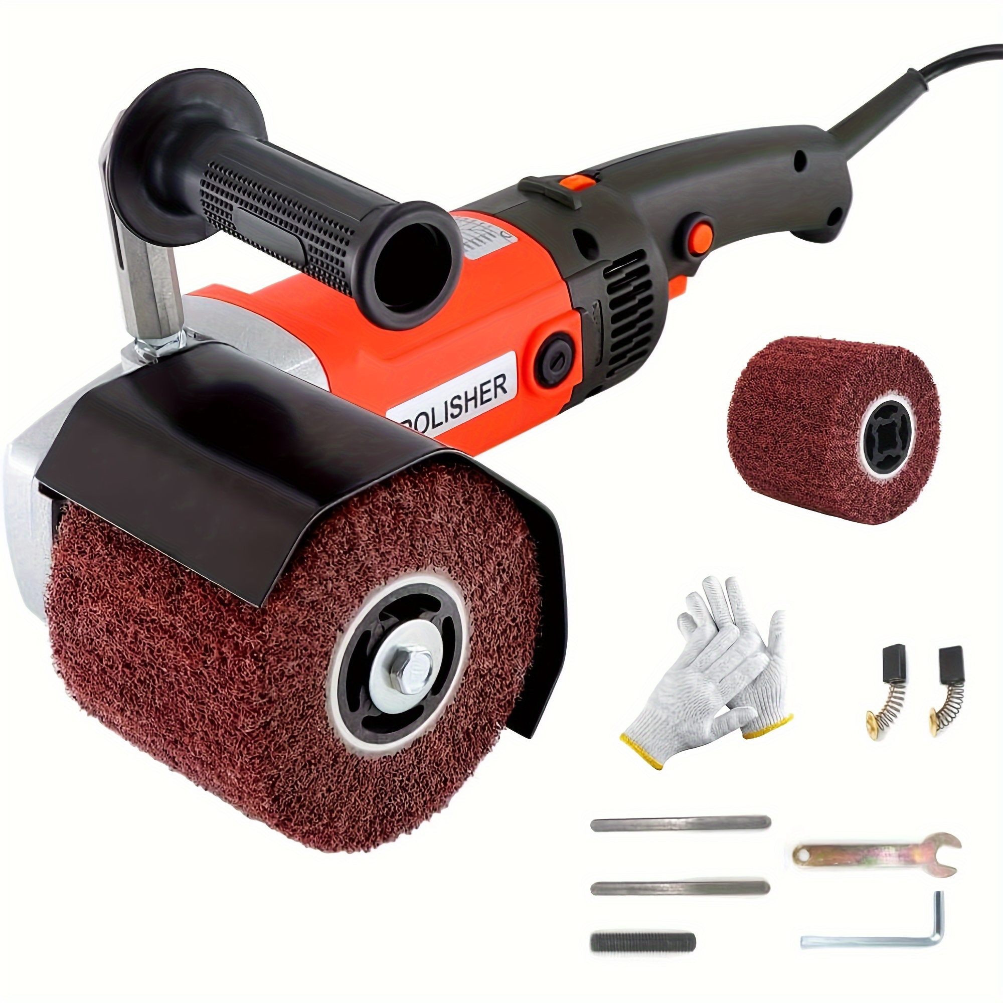 

1400w Burnishing Polishing Machine, 110v Handheld Electric Sander Polisher Kit, Stainless Steel Polisher With 6 Speed Adjustable, 500-3000rmp For For Metal, Stainless Steel, Plastic, Wood