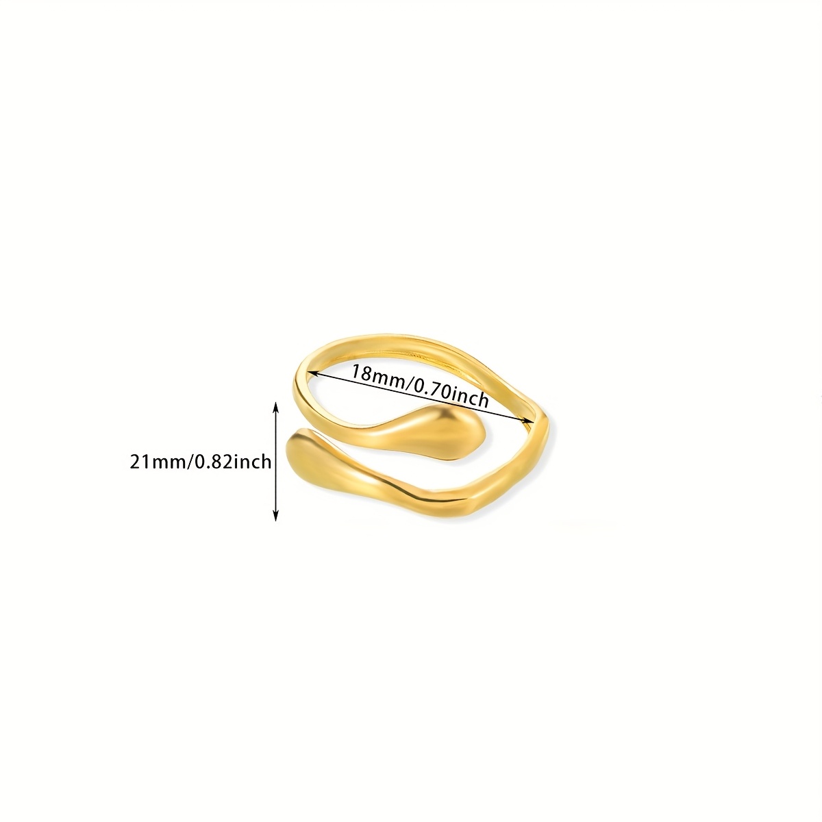 Women's Stainless Steel Minimalist Open Ring - Modern Elegant Everyday & Party Jewelry, Durable Everyday Wedding Birthday Christmas Gift for Women - Year-Round Neutral Jewelry, Ladies Jewelry, Versatile Accessory, Sleek Polished Finish, Smooth Reflective Surface, Goldplated Jewelry, Contemporary Style, Highquality Accessory, Fashion Lovers