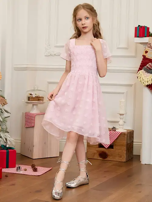 cute junior knee length dresses Pretty Handmade Knee Length Dark Red Lace Junior Party Dress, Beautifu