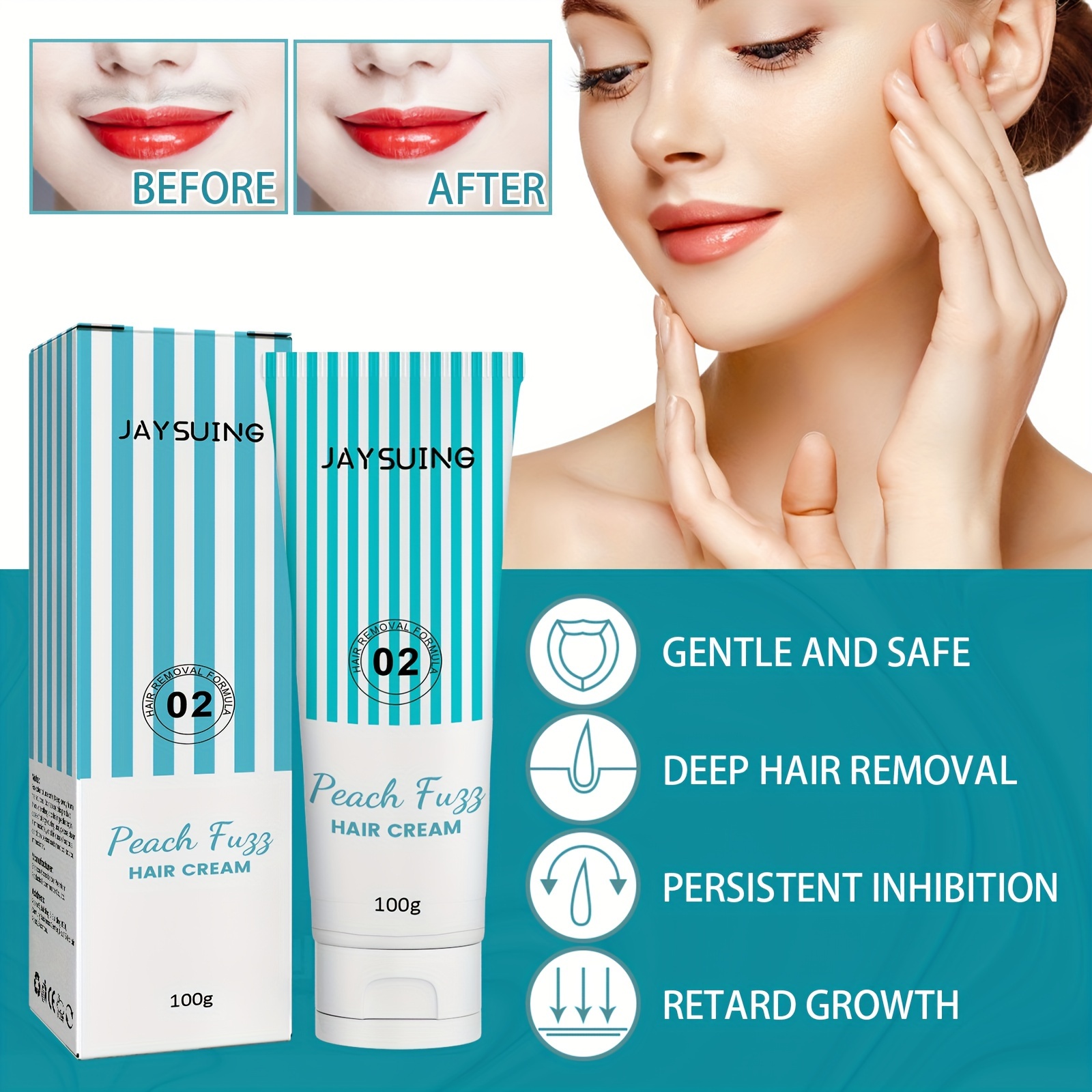 100g peach fuzz hair cream facial hair removal cream gentle soothing hair removal for women