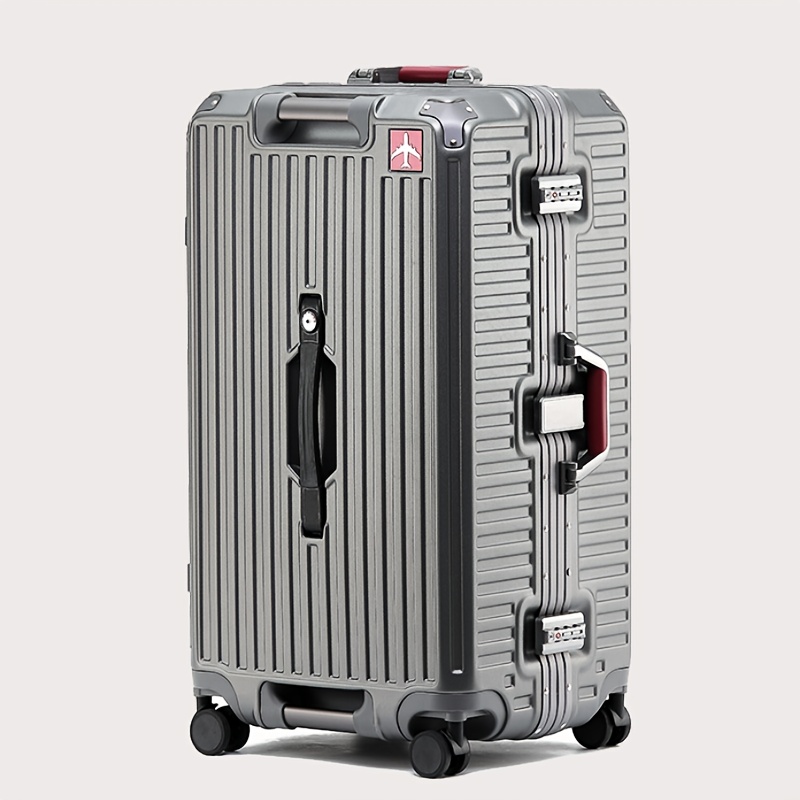 TEMU Luggage, Large-capacity Travel Suitcase With Aluminum Frame, Durable Abs pc Material, Tsa Combination Lock, Retractable Handle, Metal Corner