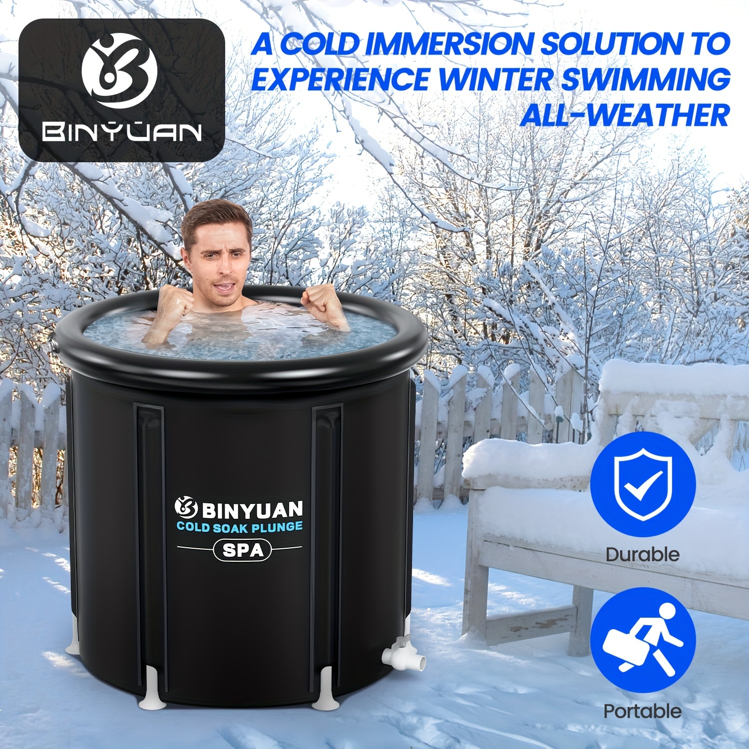 XL Ice Bath Tub 125 Gallon - Professional Cold Plunge For Athlete Recovery & Cold Water Therapy