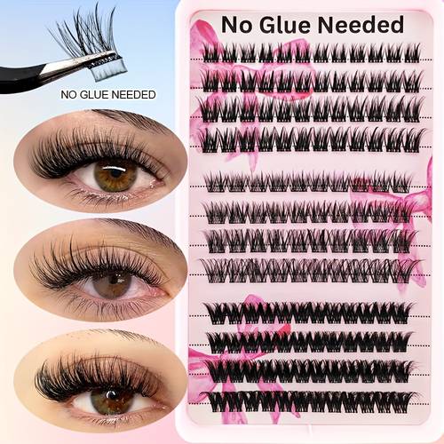 136 clusters of self false eyelashes natural fine soft eyelash clusters no needed eyelash clusters at home