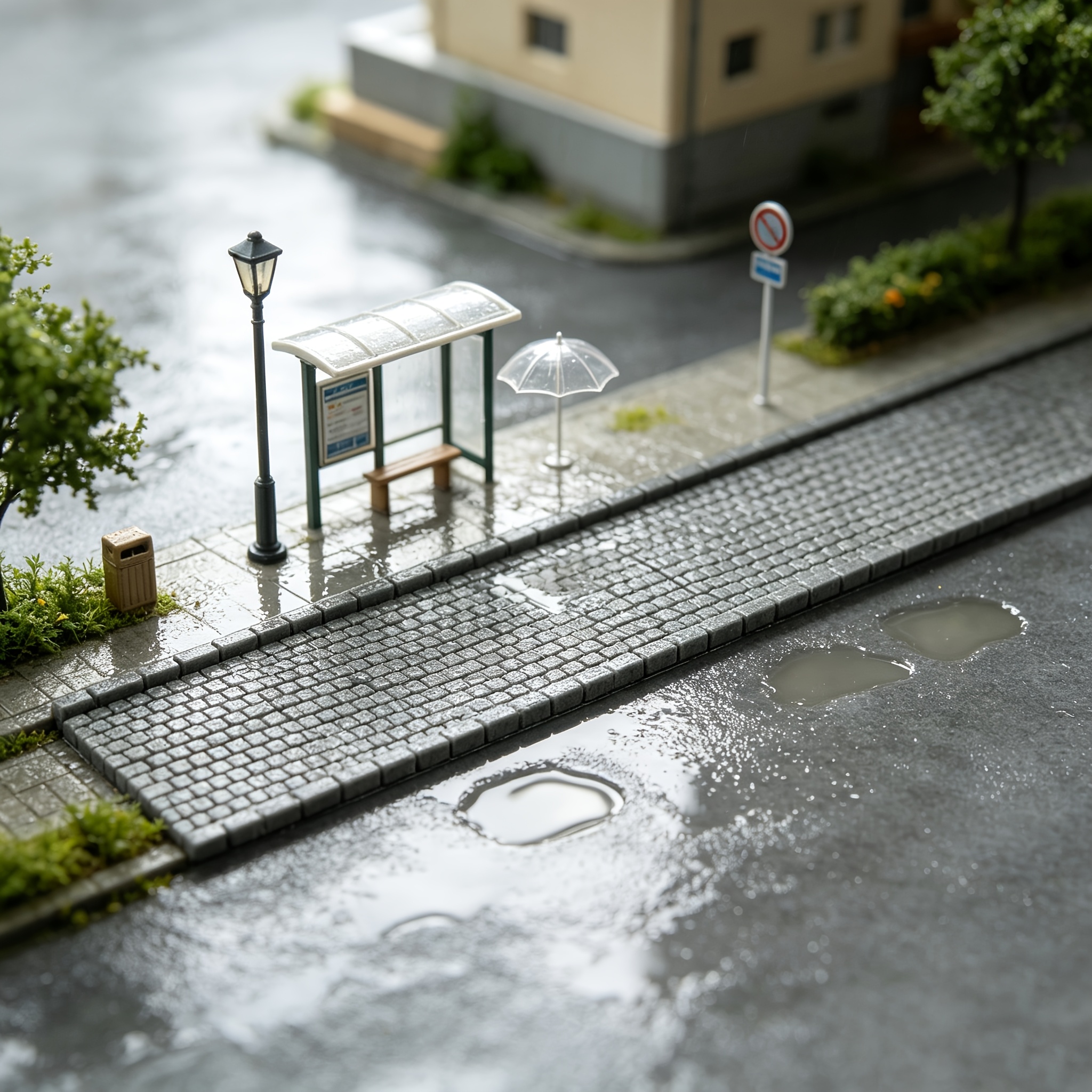 TEMU Micro Scale Brick Pathway Mini Model, Cobblestone Road Accessory For Diorama Miniature Landscape Dollhouse Decor