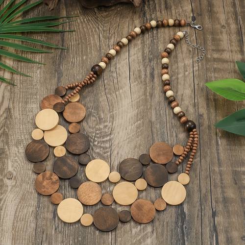 this multi layered necklace with handcrafted beads from europe and america is a retro ethnic style travel and festival accessory beads may have occasional but are not products the random