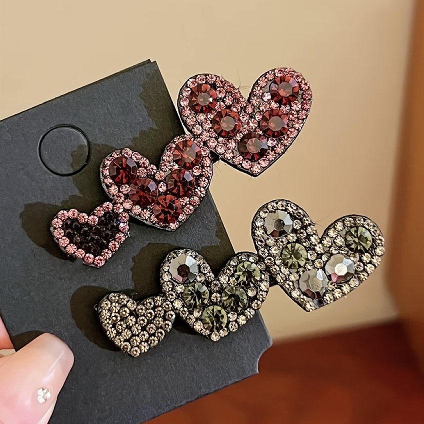TEMU 4 y 2 Piezas de Elegantes Horquillas Brillantes de , Horquillas Versátiles y Modernas para Flequillo y Cabello , Accesorios de Pelo de Rosa para
