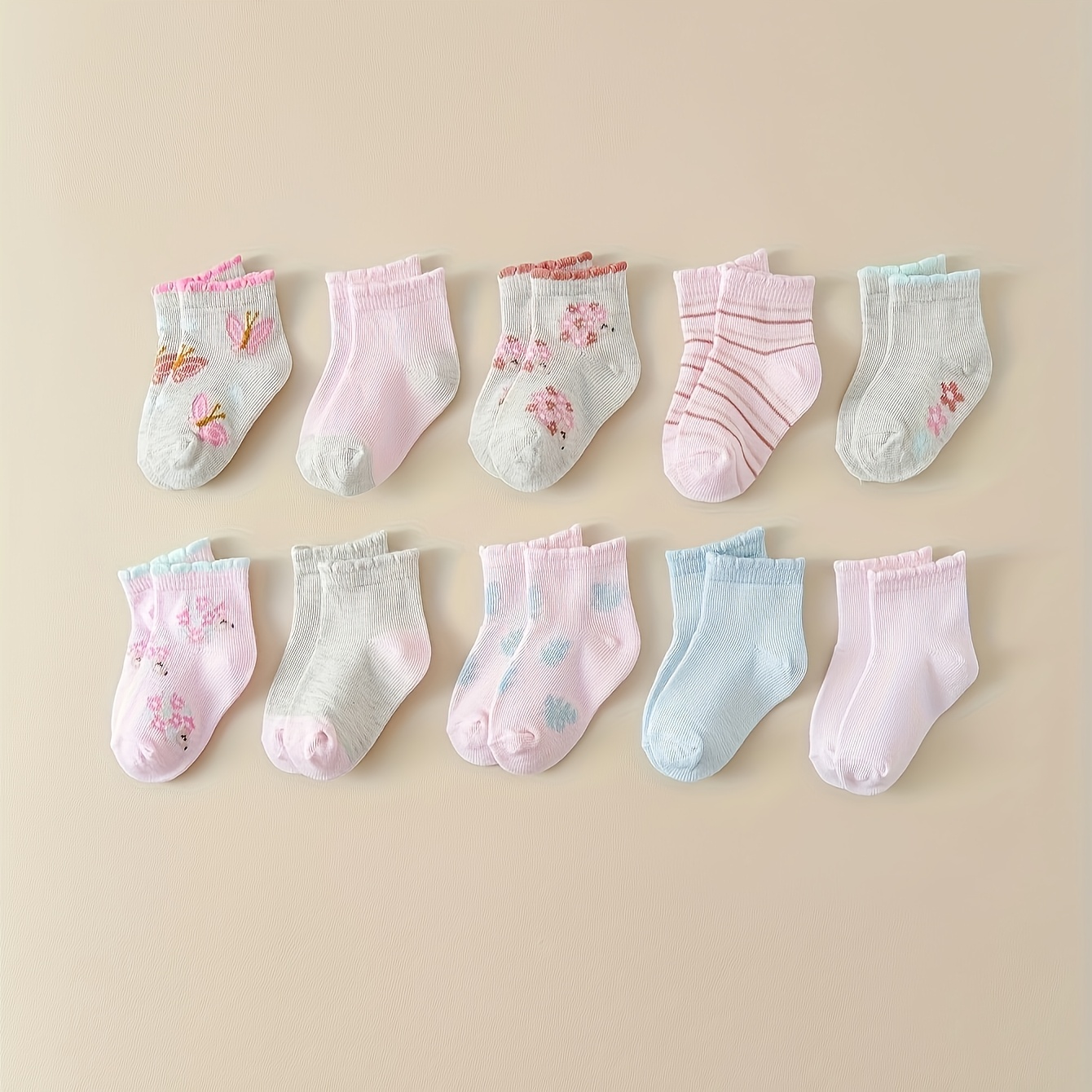 10-pack ' - Cute & Breathable Short Socks - Mid-calf Spring Summer Fall Casual Playwear Suitable For & Kids - Machine Washable Socks