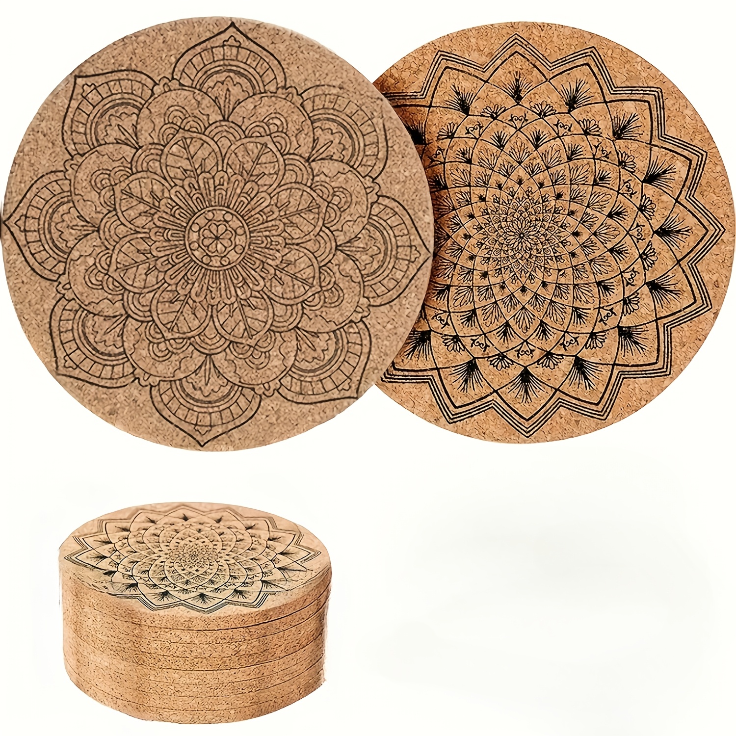 TEMU Gifts Suitable For All , Wooden Cork Coasters (without Stands), Cork Coasters For Coffee, Beverages, Placemats, Housewarming Gifts For , Living