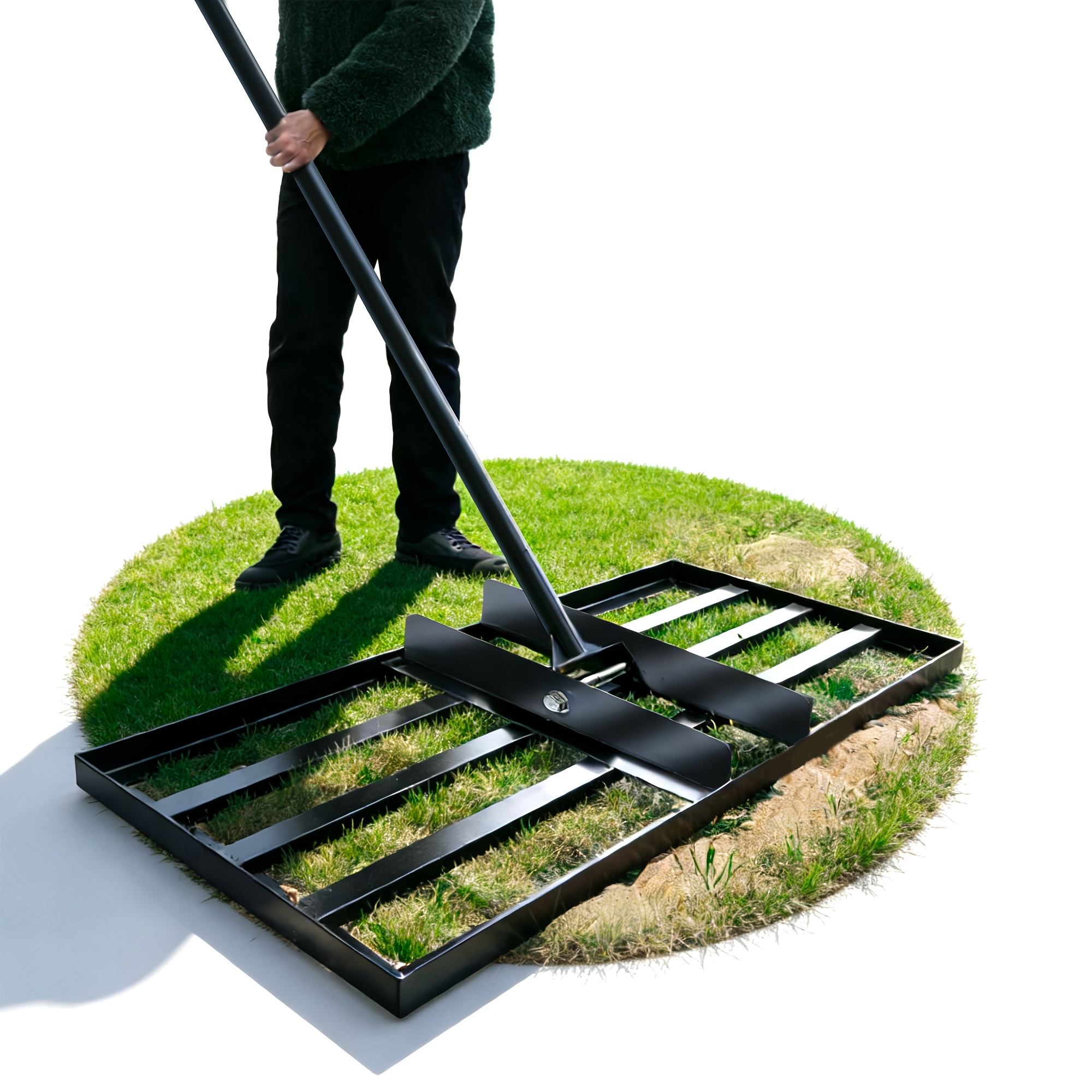 100*25 Lawn Leveling Rake, Heavy-duty Lawn Leveling Tool That Does Not Damage Grass, Suitable For Yards, Gardens, Golf Courses, Manual Weeding Tool