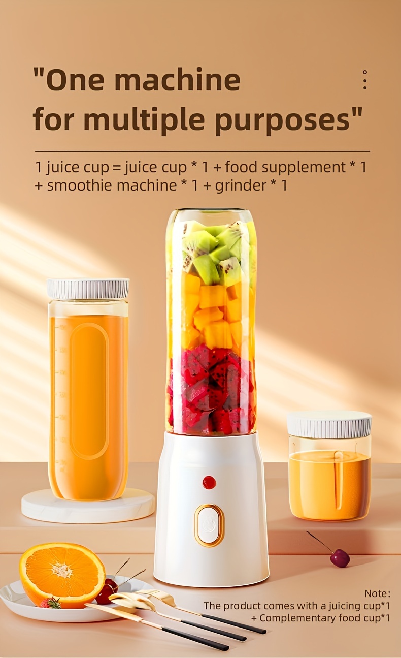 a set electric juicer cup   double cup portable rechargeable small sports juicer cup student   functional juicer cup multi functional usb charging lithium battery power supply   home   travel and outdoor use details 4