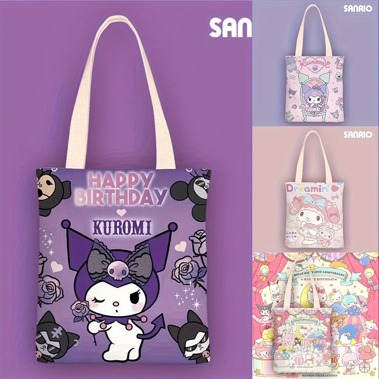 

1pc Girl's Kawaii Canvas Bag, Outdoor Party Cute Hand Bag