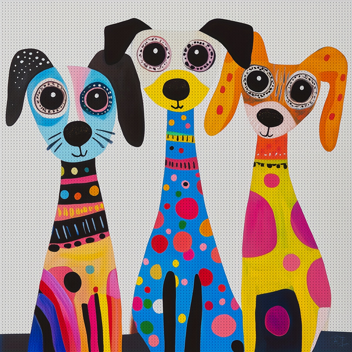 TEMU JOZYSH 1 Set 30X30Cm-11.8X11.8Pouce/40X40Cm-15.7X15.7Pouce Cadre 11CT/14CT Tissu Imprimé Crochet DIY Kit, Chien, Kit D'embroiderie DIY Relaxant